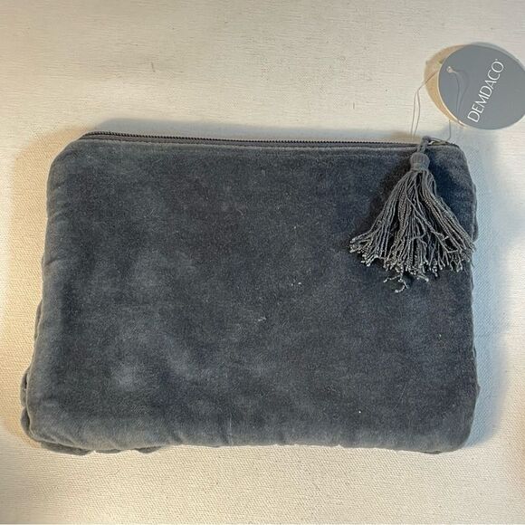 DEMDACO "invest in you" gray velvet pouch bag - Picture 6 of 9